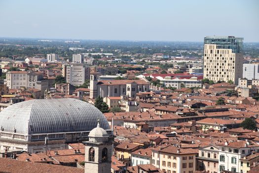 aerial view of Brescia, city in northern Italy