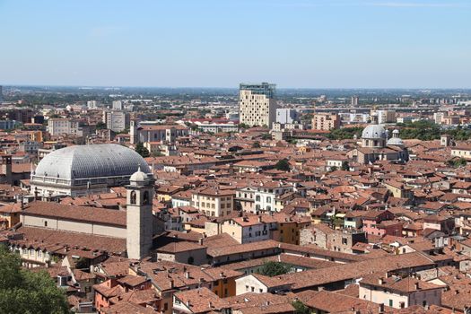 aerial view of Brescia, city in northern Italy