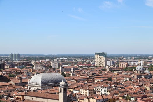 aerial view of Brescia, city in northern Italy