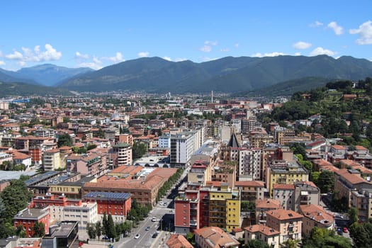 aerial view of Brescia, city in northern Italy