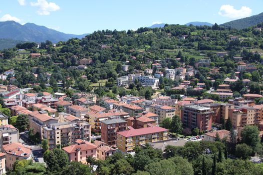 aerial view of Brescia, city in northern Italy