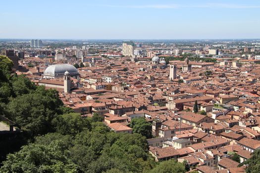 aerial view of Brescia, city in northern Italy