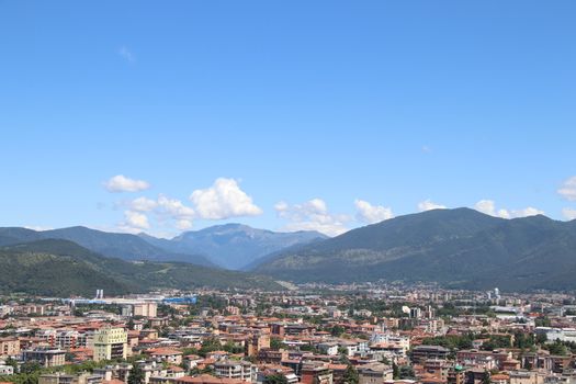 aerial view of Brescia, city in northern Italy