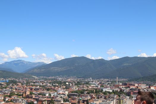 aerial view of Brescia, city in northern Italy