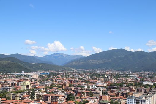 aerial view of Brescia, city in northern Italy