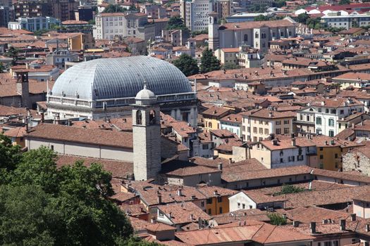 aerial view of Brescia, city in northern Italy