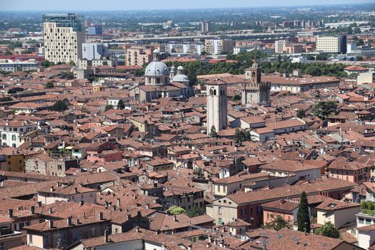 aerial view of Brescia, city in northern Italy