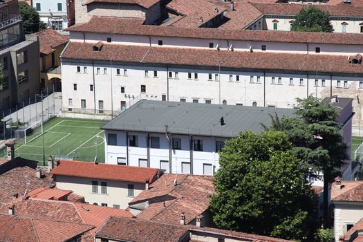 aerial view of Brescia, city in northern Italy