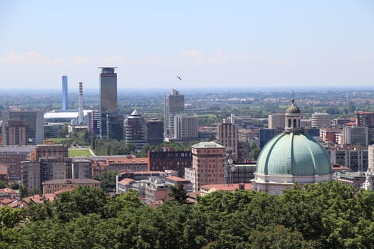 aerial view of Brescia, city in northern Italy