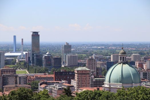 aerial view of Brescia, city in northern Italy