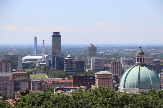 aerial view of Brescia, city in northern Italy