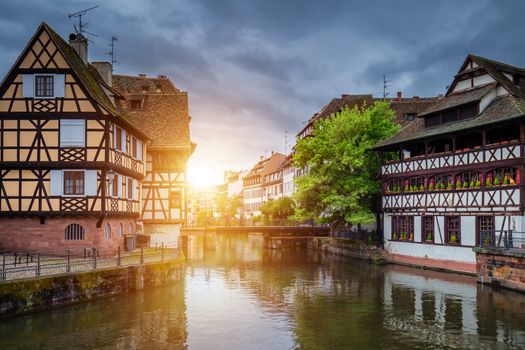 Traditional half-timbered houses in La Petite France, Strasbourg, Alsace, France