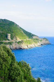 La Tour de Losse, Genoese tower, Cap Corse, Corsica, France