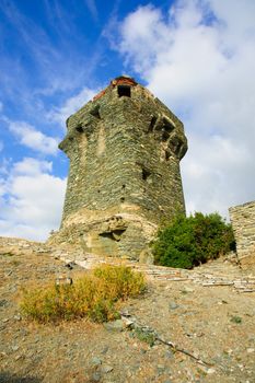 The tower of Nonza (Tour de Nonza), in Cap Corse, Corsica, France