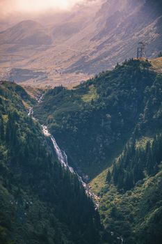 Balea waterfall in Fagaras mountains, Sibiu,Transylvania, Romania