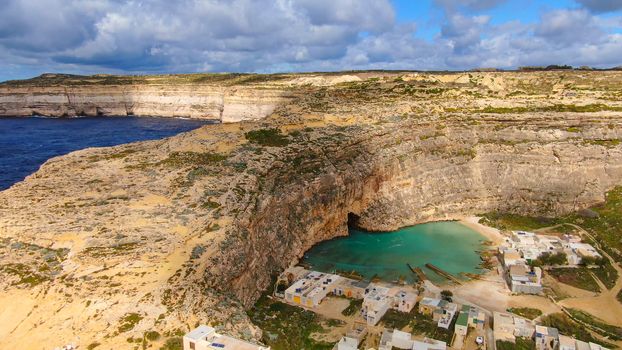 Famous Inland Sea on the Island of Gozo Malta - aerial photography