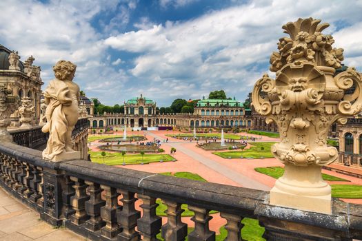 Famous Zwinger palace (Der Dresdner Zwinger) Art Gallery of Dresden, Saxony, Germany