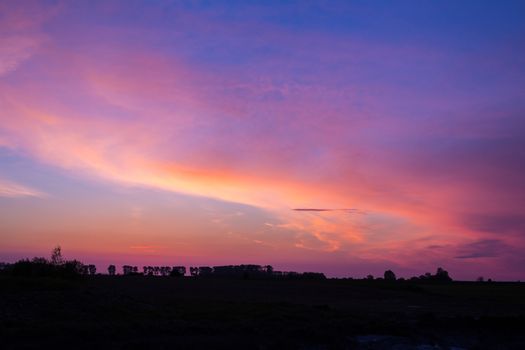Dramatic sunset and sunrise sky
