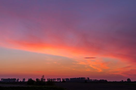 Dramatic sunset and sunrise sky
