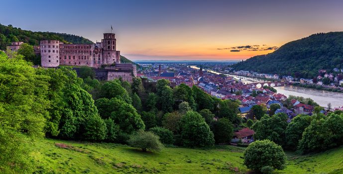 View of beautiful medieval town Heidelberg, Germany