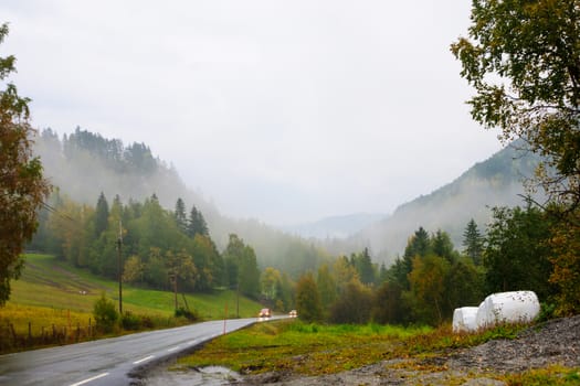 Road 16 and view of the landscape, Norway