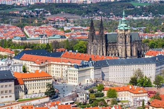 Prague Castle and Saint Vitus Cathedral, Czech Republic. Panoramic view
