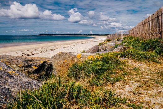 Beach of Landrezac, Sarzeau, Morbihan, Brittany (Bretagne), France