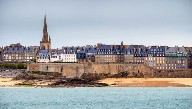 View over the walled city of Saint-Malo from Dinard, Brittany, France