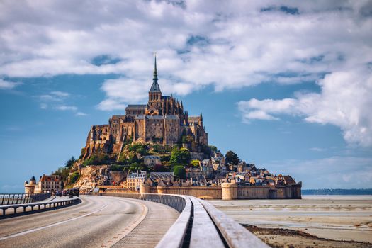 Magnificent Mont Saint Michel cathedral on the island, Normandy, Northern France, Europe