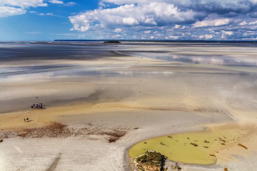 Low tide at Mont-Saint-Michel, Normandy, France