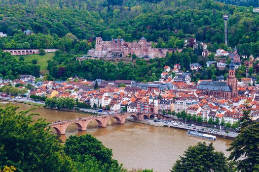 View of beautiful medieval town Heidelberg, Germany