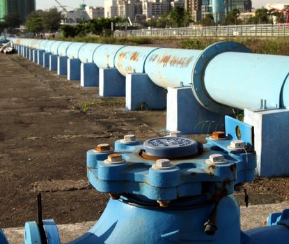 An oil pipeline in Kaohsiung Harbor in southern Taiwan
