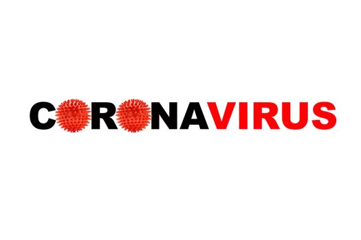 CORONAVIRUS text on white background. Covid-19 or Coronavirus concept