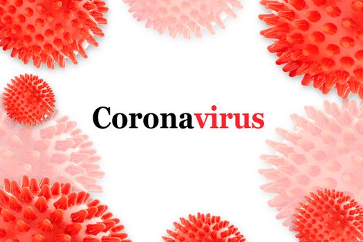 CORONAVIRUS text on white background. Covid-19 or Coronavirus concept