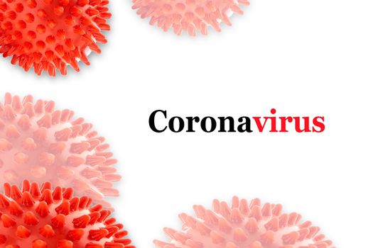 CORONAVIRUS text on white background. Covid-19 or Coronavirus concept