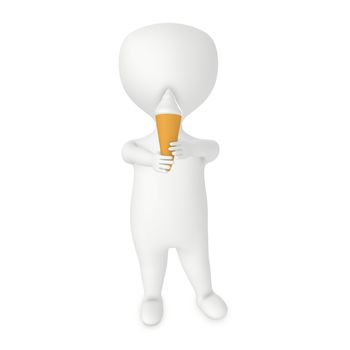 3d character , man with a ice cream - 3d rendering