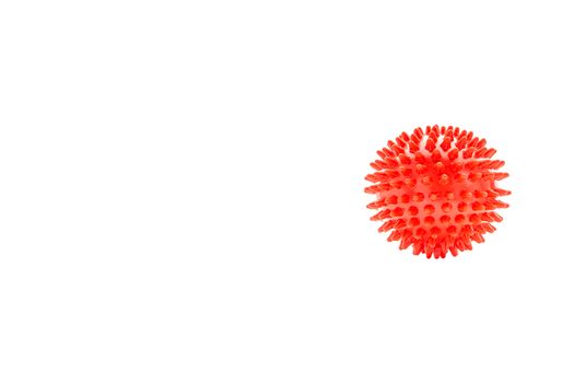 Massage ball or rubber spike ball isolated on white background. Healthcare, self massage and reflexology therapy concept