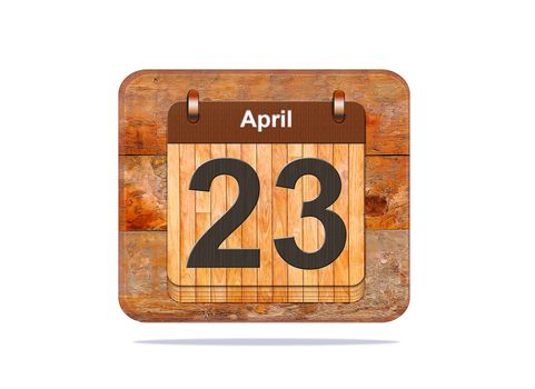 Calendar with the date of April 23.