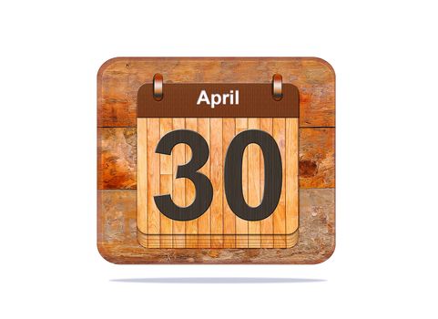 Calendar with the date of April 30.