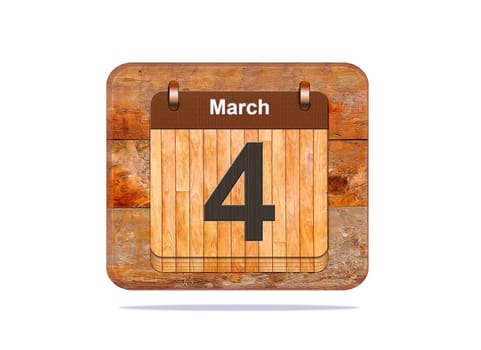 Calendar with the date of March 4.