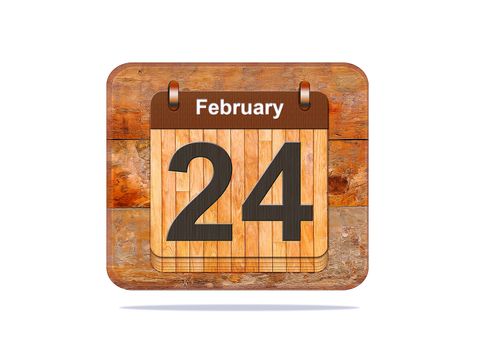 Calendar with the date of February 24.