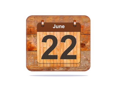 Calendar with the date of June 22.