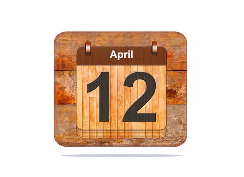 Calendar with the date of April 12.