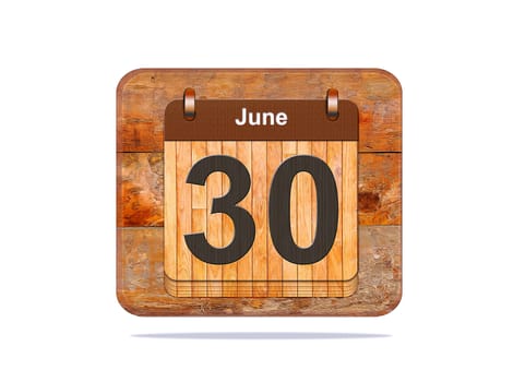 Calendar with the date of June 30.