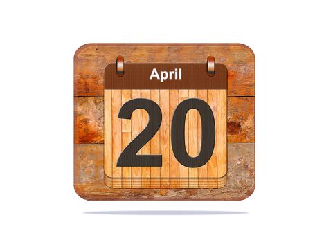 Calendar with the date of April 20.