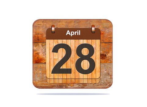 Calendar with the date of April 28.