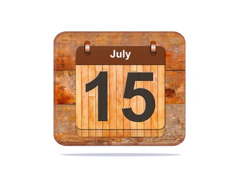 Calendar with the date of July 15.
