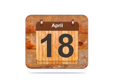 Calendar with the date of April 18.