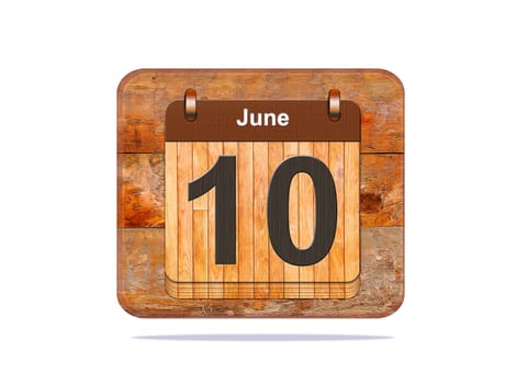 Calendar with the date of June 10.