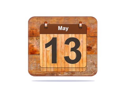 Calendar with the date of May 13.